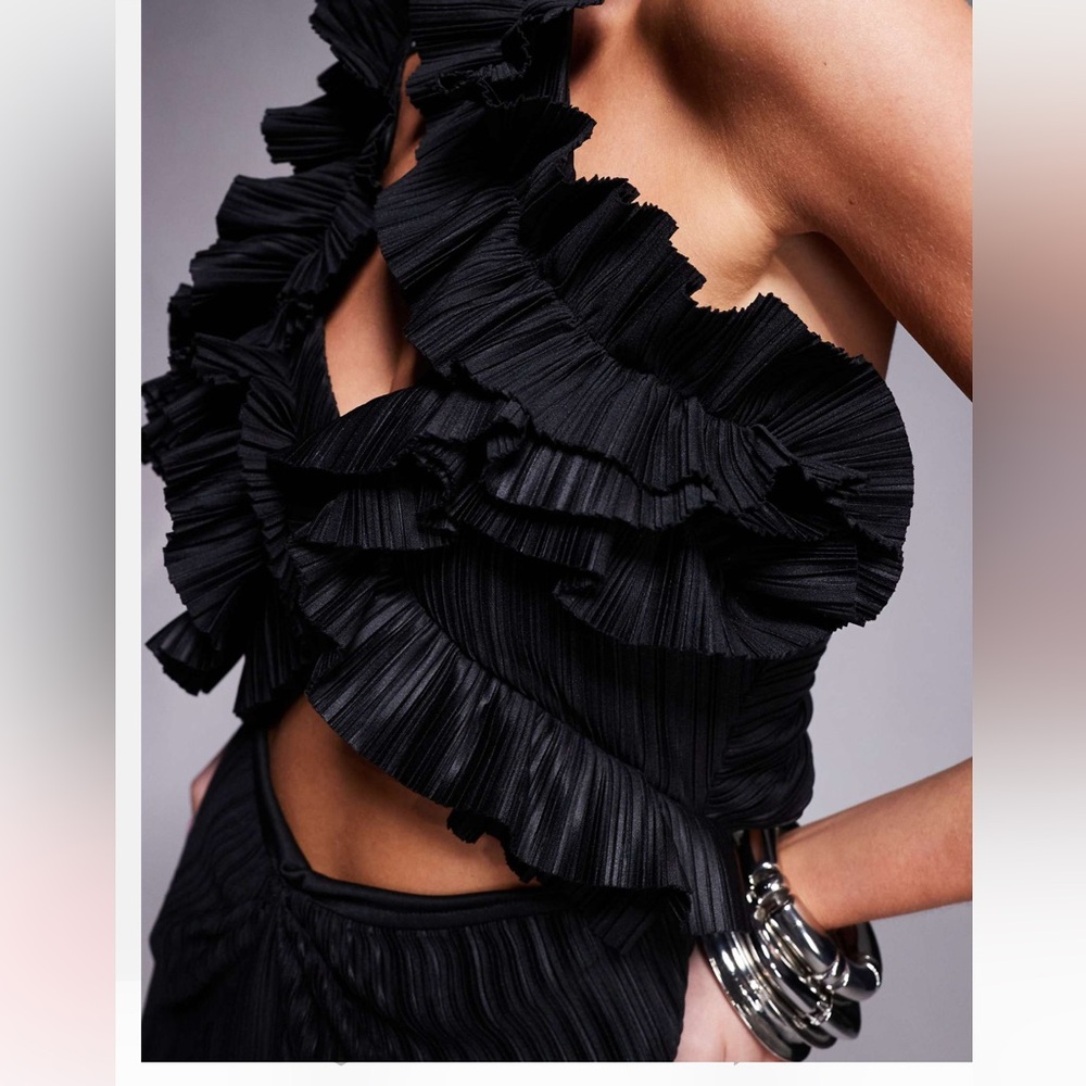 ASOS Black Ruffle Maxi Dress - Picture 4 of 5